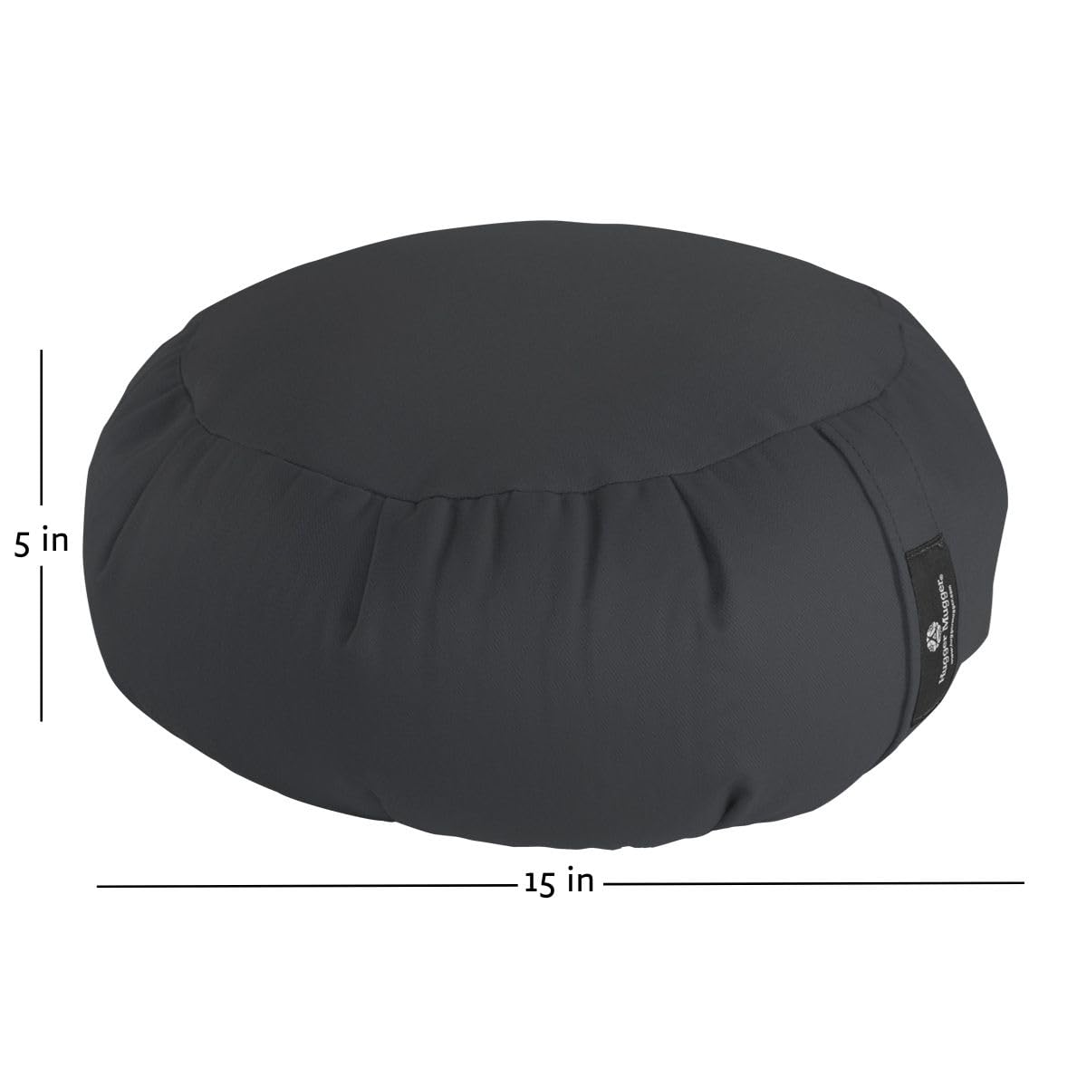 Hugger Mugger Zafu Meditation Cushion - Support in Cross-Legged Sitting, Buckwheat Filled, Durable Fabric, Convenient Handle, Handmade in USA
