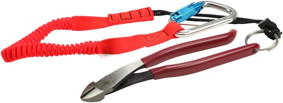 Klein Tools D248-9STT Pliers, Made in USA, Ironworker's Diagonal Cutting Pliers with High-Leverage Design ad Split Ring for Tethering, 9-Inch