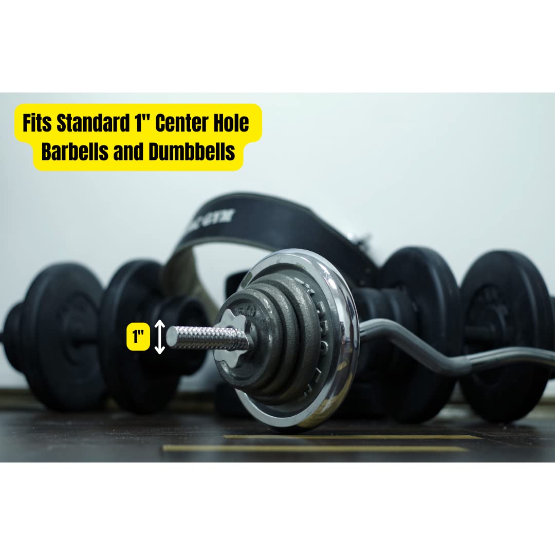 Micro Gainz Standard 1-Inch Center Hole Yellow .50LB Fractional Weight Plates 8 Piece Set- Designed for Standard 1-Inch Barbells and Dumbbells, Made in USA