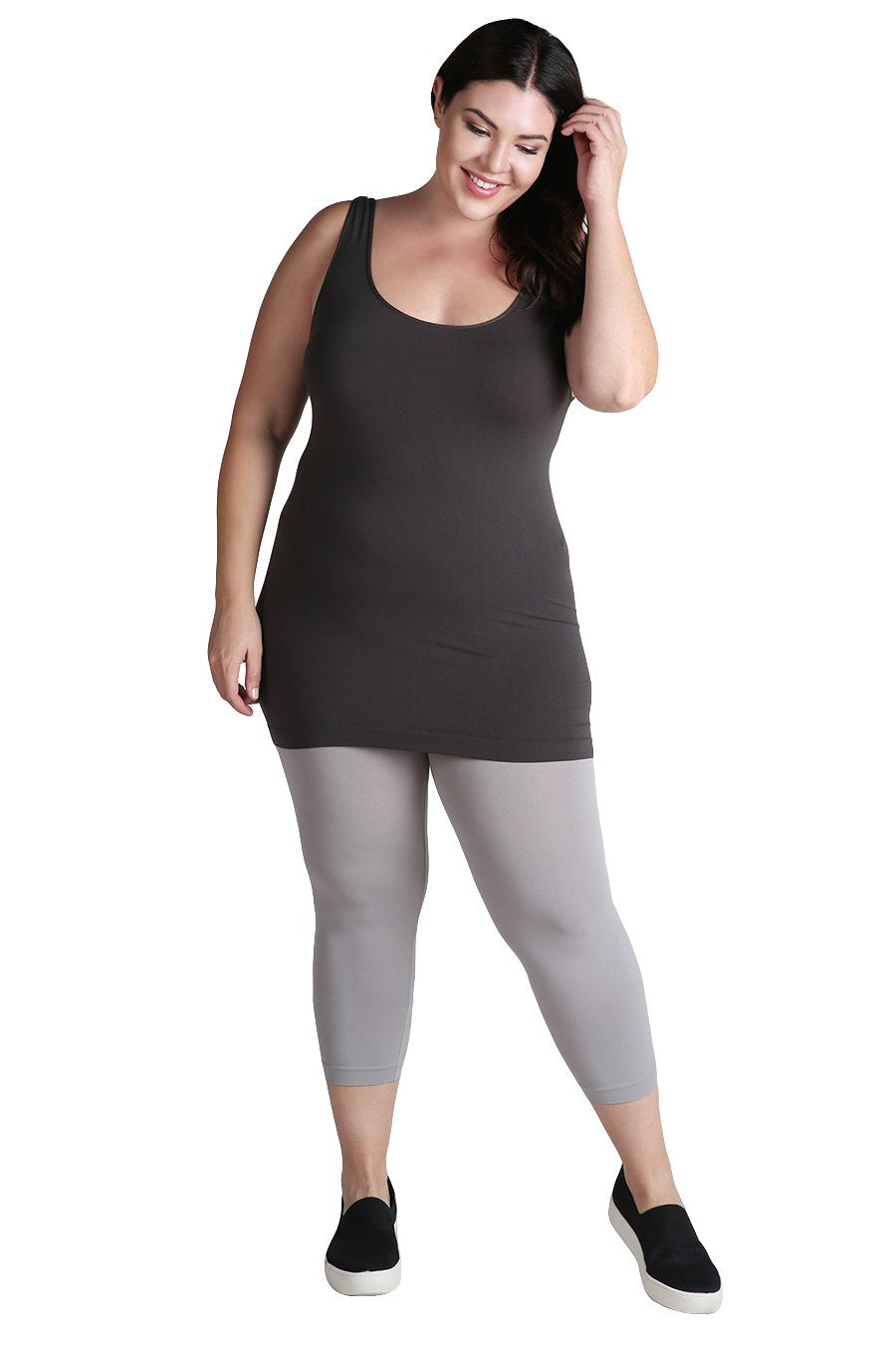 NIKIBIKI Women Seamless Premium Classic Tank Top, Made in U.S.A, Plus Size
