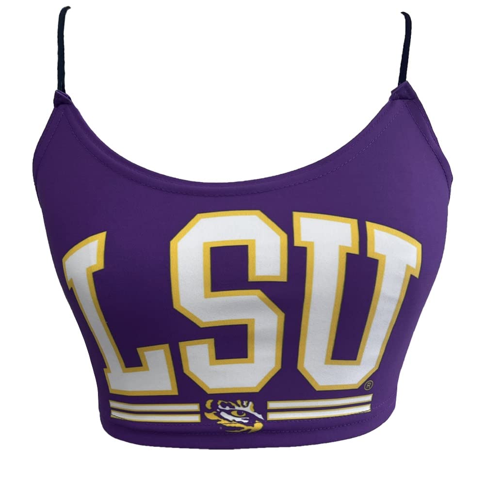 Lojobands Women's Tailgate Outfit College Spaghetti Tank Top Crop Top Made in USA One Size Fits Most