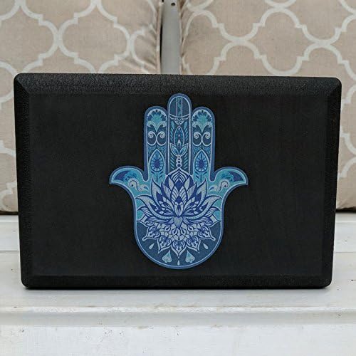 Embrace The Block™ Blue Hamsa Yoga Block (Black)