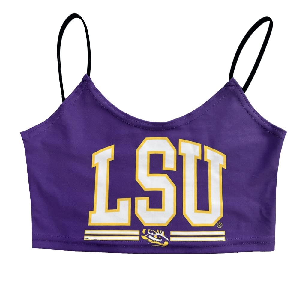 Lojobands Women's Tailgate Outfit College Spaghetti Tank Top Crop Top Made in USA One Size Fits Most