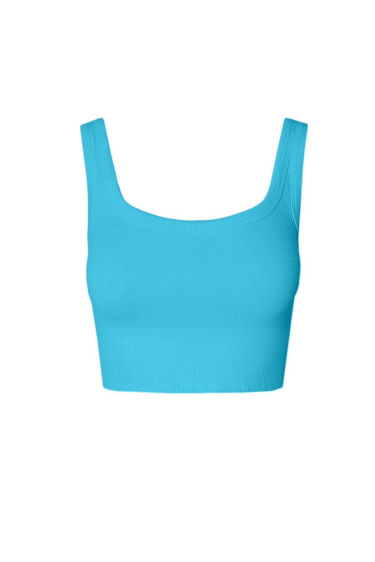 NIKIBIKI Women Seamless Chevron Ribbed Crop Top, Made in U.S.A, One Size