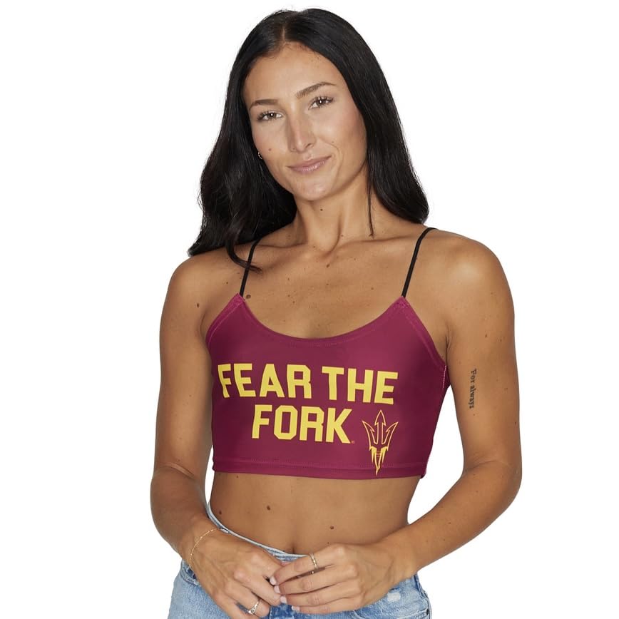 Lojobands Women's Tailgate Outfit College Spaghetti Tank Top Crop Top Made in USA One Size Fits Most