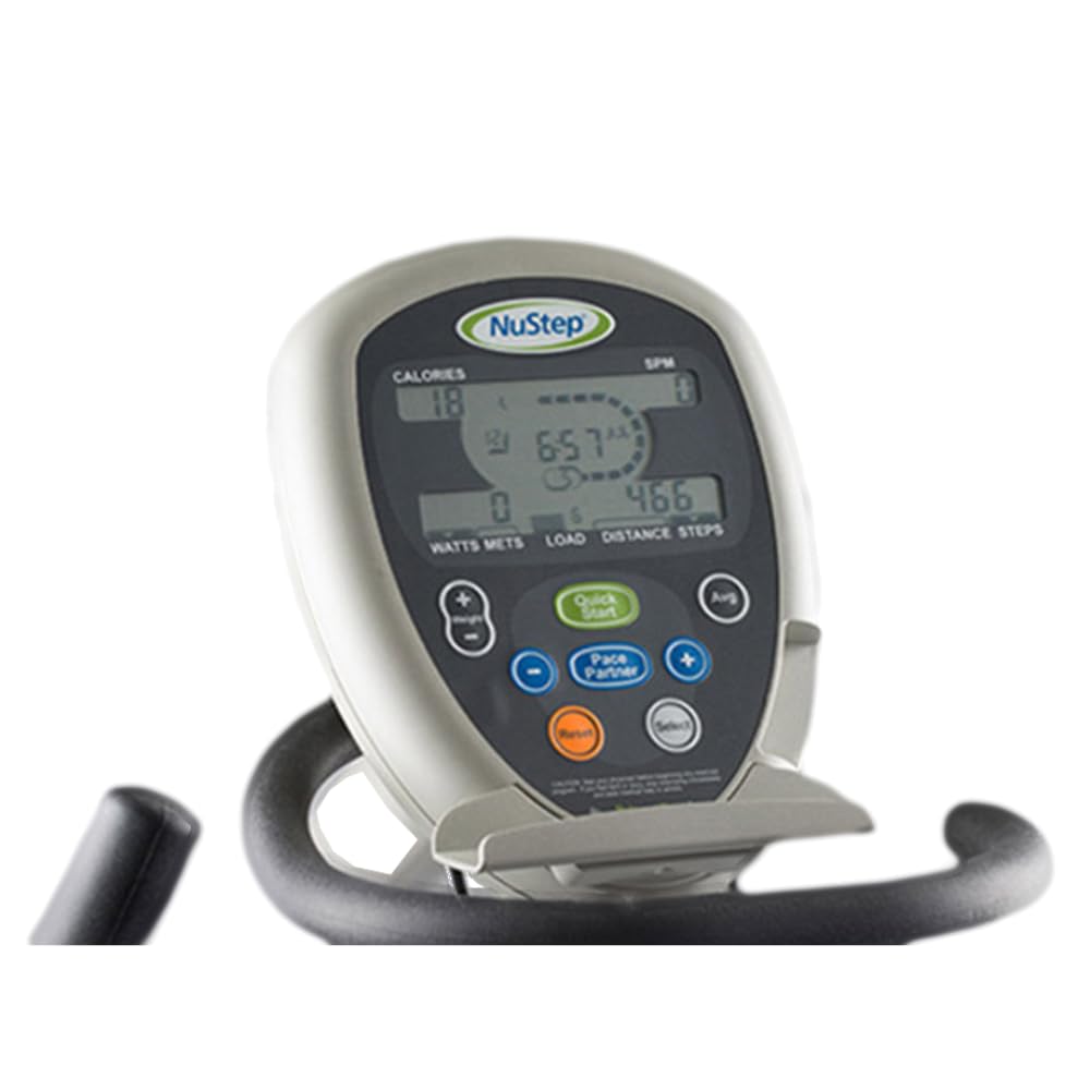 T4r Recumbent Cross Trainer Stepper, Gray/Green, Low-Impact Exercise with Adjustable Arm & Leg Position, 360-Degree Swivel Seat, Engaging Programs, & Compatible with Free NuStep Wellness App