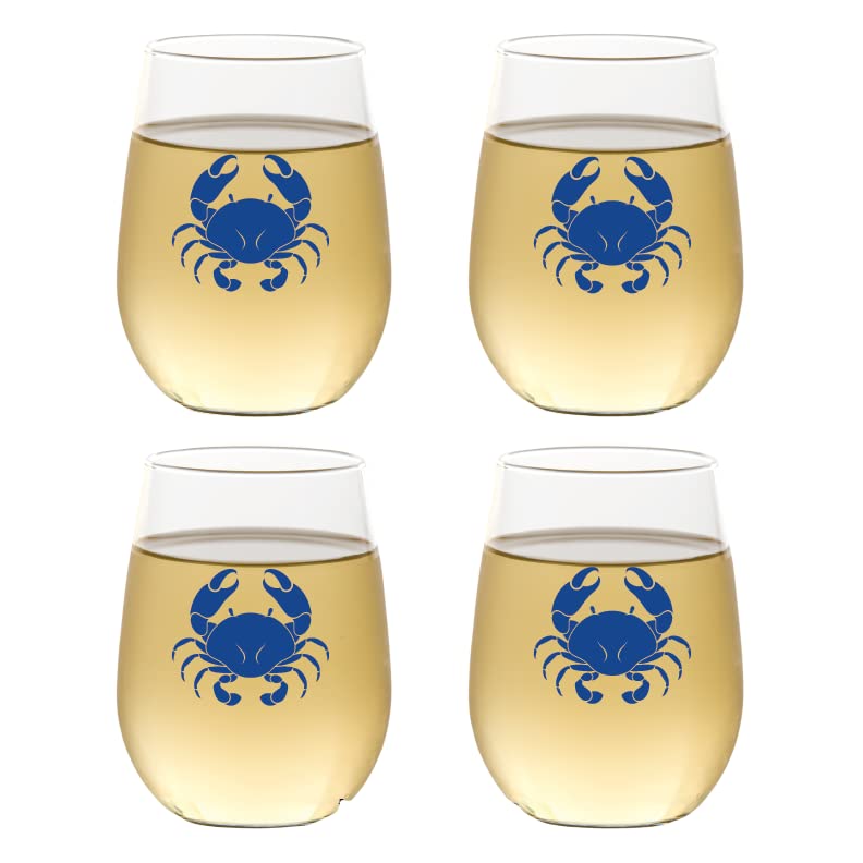 Set of 4 Shatterproof Designer 16 oz Plastic Wine Glasses MADE in the USA (CHRISTMAS)