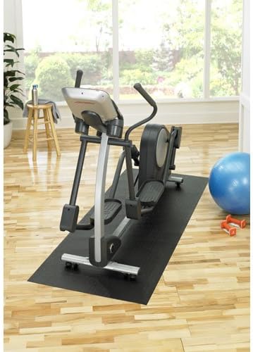 SuperMats Heavy Duty Equipment Mat 11GS Made in U.S.A. for Large Treadmills Ellipticals Rowers Rowing Machines Recumbent Bikes and Exercise Equipment (3-Feet x 6.5-Feet) (36 in x 78 in) (91.44 cm x 198.12 cm) , Black