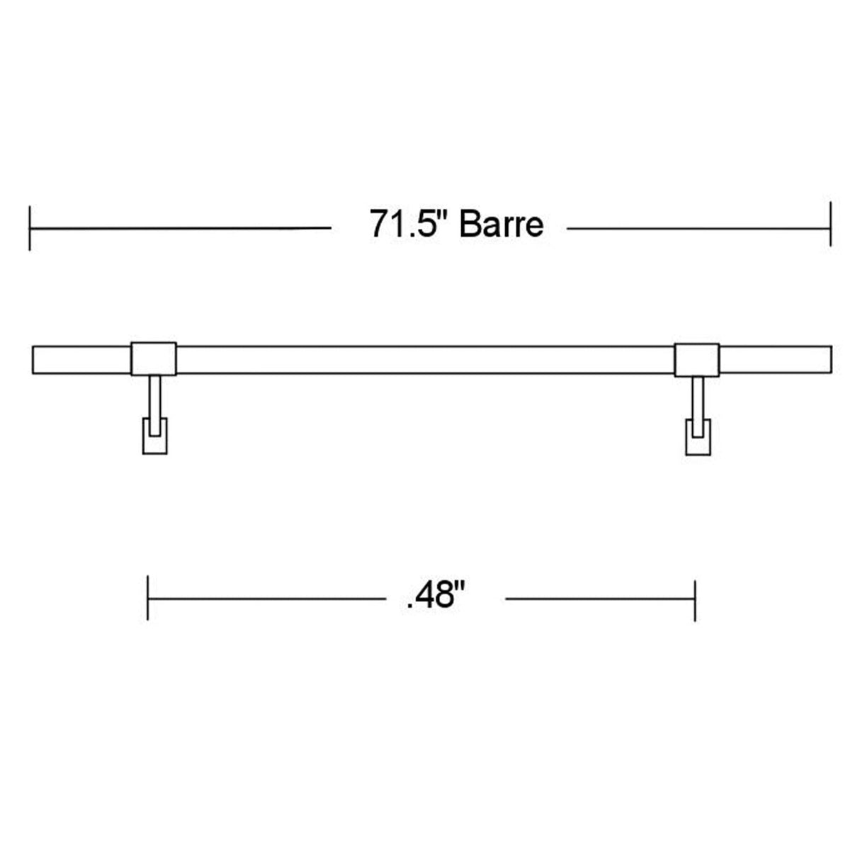 VITA Barre Wall-Mounted Single Ballet Barre, Classic WB15, Wood | Fixed Height, Made in USA, Home, Studio or Gym Exercise Equipment for Kids & Adults | Dance, Fitness, Pilates