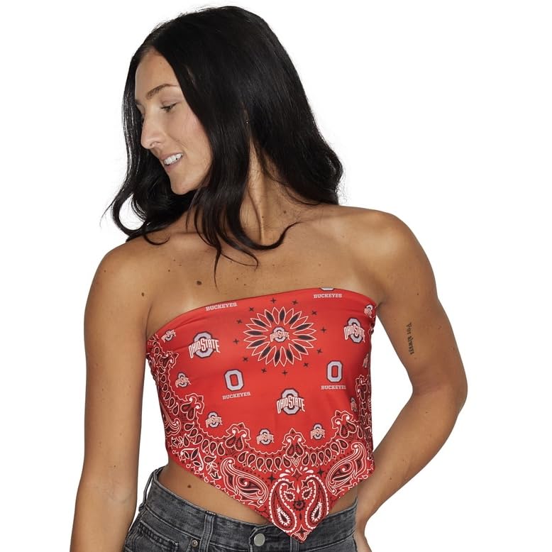 Lojobands Women's Bandana Top Tailgate Outfit College Tank Top Crop Top Made in USA One Size Fits Most
