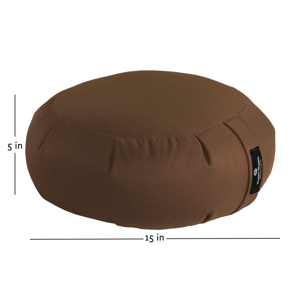 Hugger Mugger Zafu Meditation Cushion - Support in Cross-Legged Sitting, Buckwheat Filled, Durable Fabric, Convenient Handle, Handmade in USA