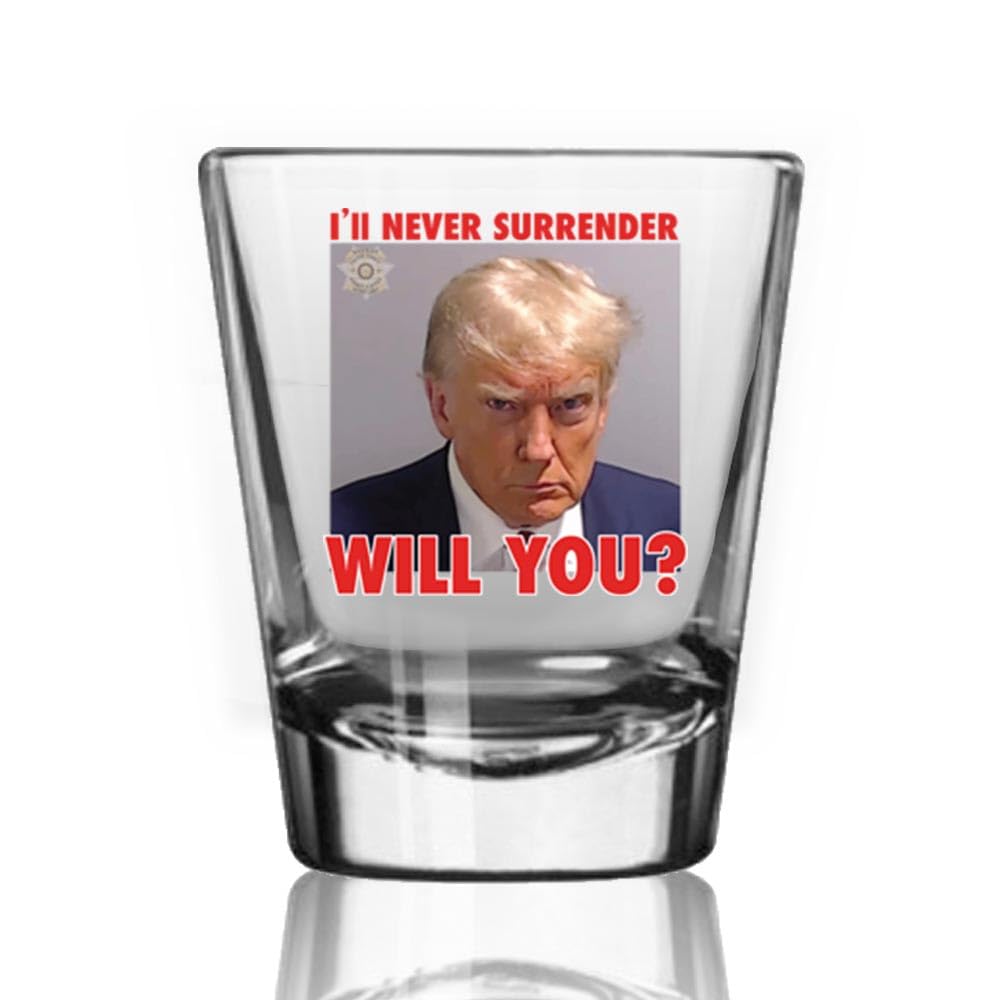 Trump Mugshot Shot Glass | Trump Lovers Gift | Gift for Him - Set of 4 (2 oz)