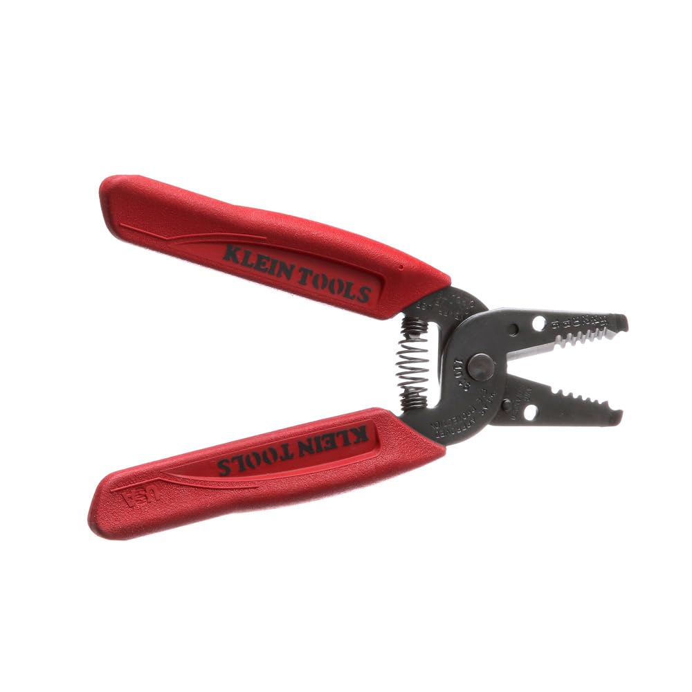 Klein Tools 11046 Wire Stripper, Wire Cutter for 16-26 AWG Stranded wire, Compact Nose with Precision-ground Stripping Holes, Made in USA