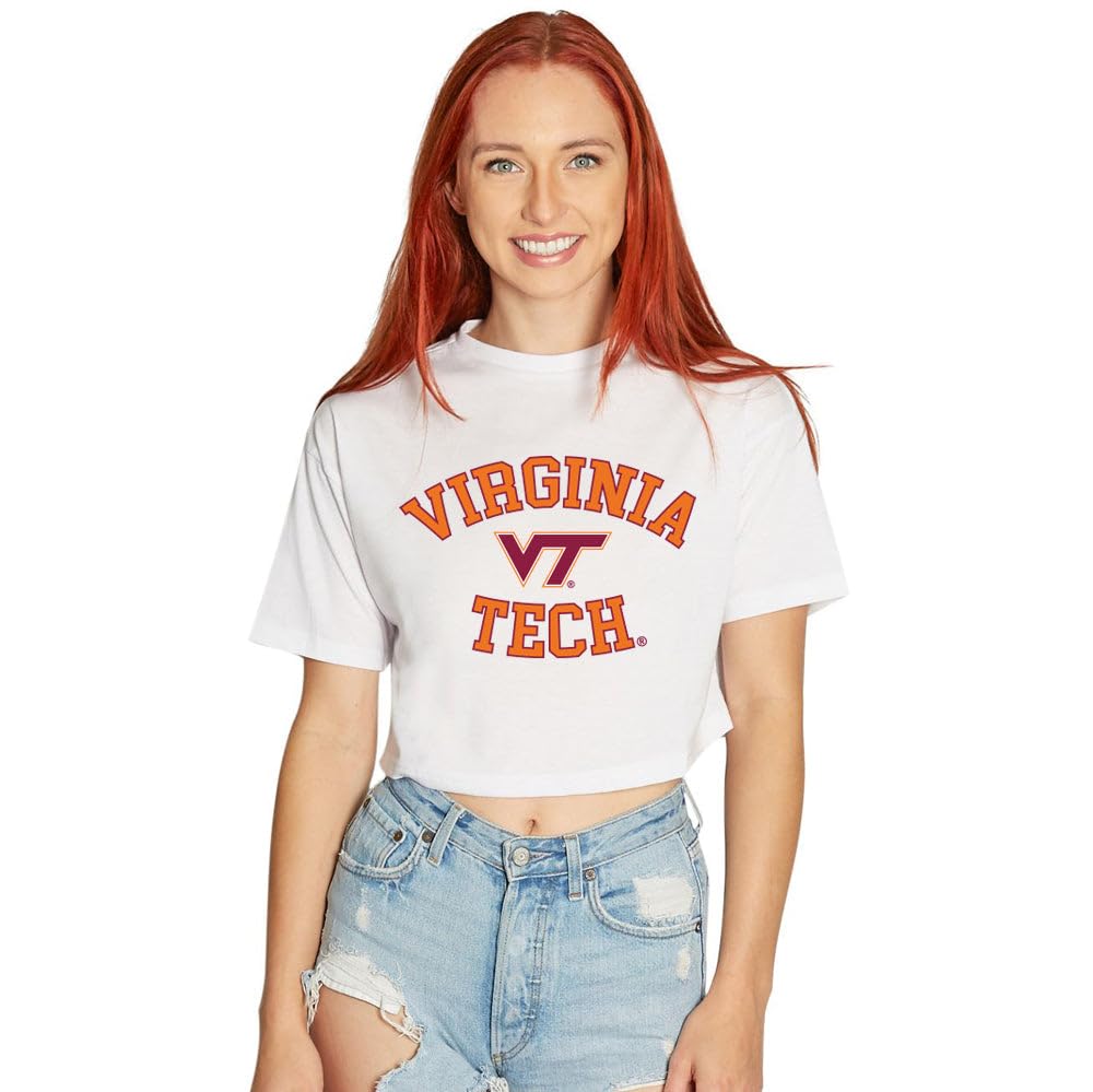 Lojobands Women's College Gameday Outfit T-Shirt Crop Tee Repeat Tee Tailgate Crop Top