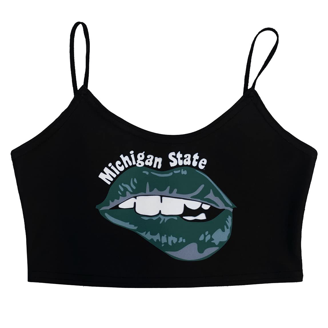 Lojobands Women's Tailgate Outfit College Spaghetti Tank Top Crop Top Made in USA One Size Fits Most