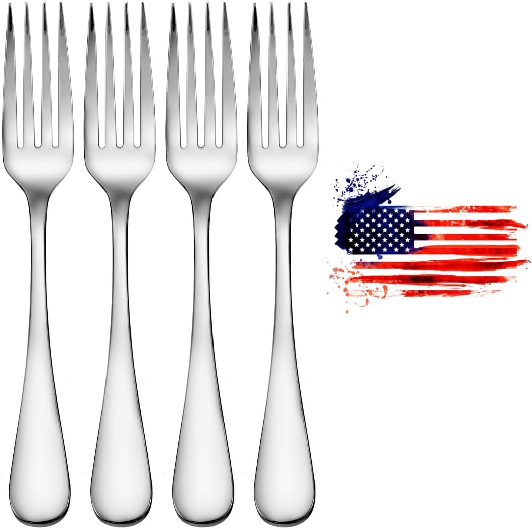 Dinner Forks Made in USA Set of 12 18/10 Stainless Steel Flatware Mirror Finish Dishwasher Safe TAA HubZone and Buy American Compliant Annapolis Silverware Made by Sherrill Manufacturing