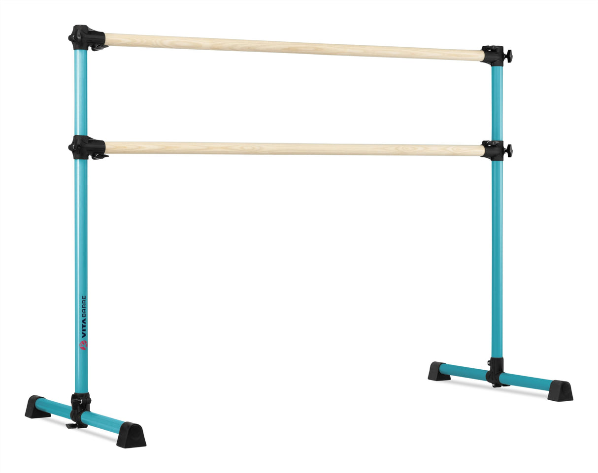 VITA Barre Portable Freestanding Double Ballet Barre, Prodigy, Wood | Adjustable Height, USA Made, Home or Gym Exercise Equipment for Kids & Adults | Dance, Fitness, Pilates