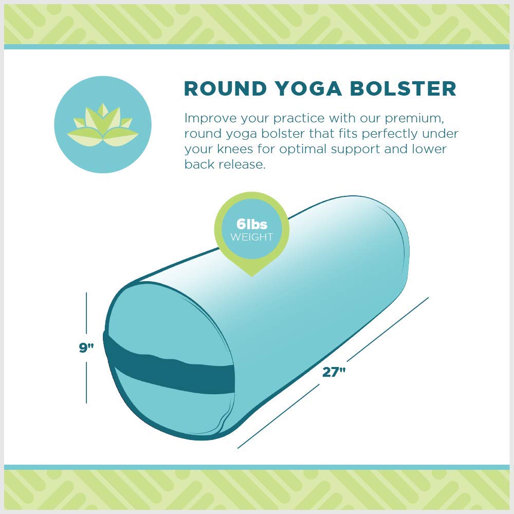 Bean Products Yoga Bolster - Made In The USA With Eco Friendly Materials - Round or Rectangular Support Cushions That Elevate Your Practice - Natural Cotton or Organic Hemp Cover