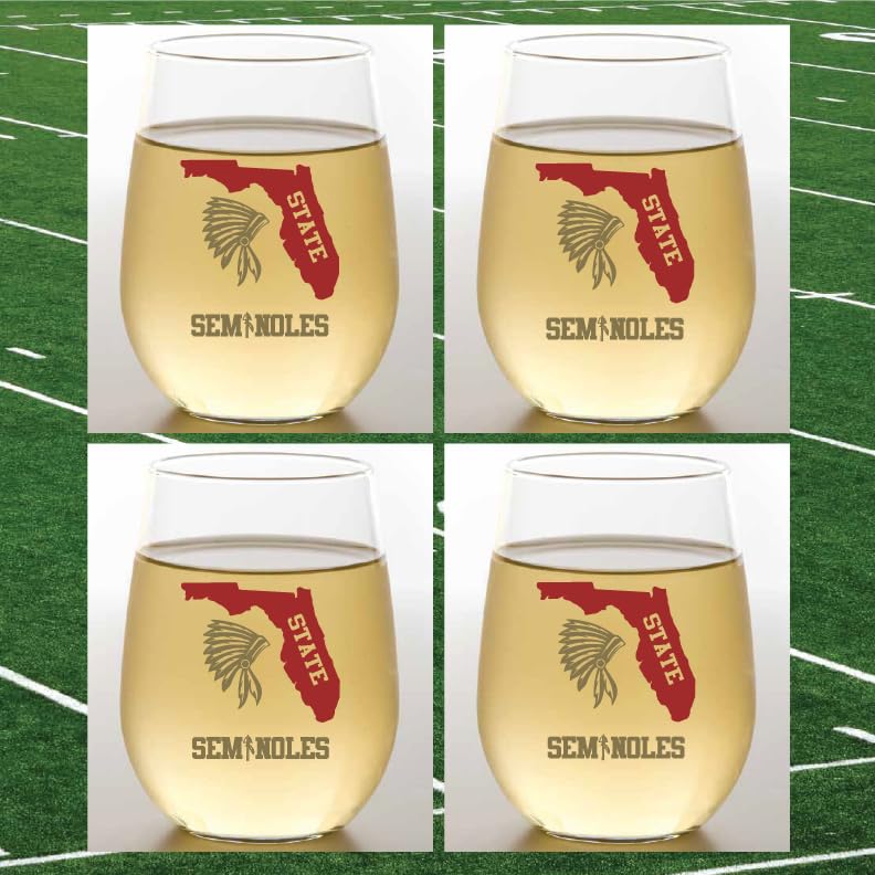 Set of 4 Shatterproof CUSTOM 16 oz Plastic Wine Glasses MADE in the USA (CHRISTMAS NUTCRAKERS)