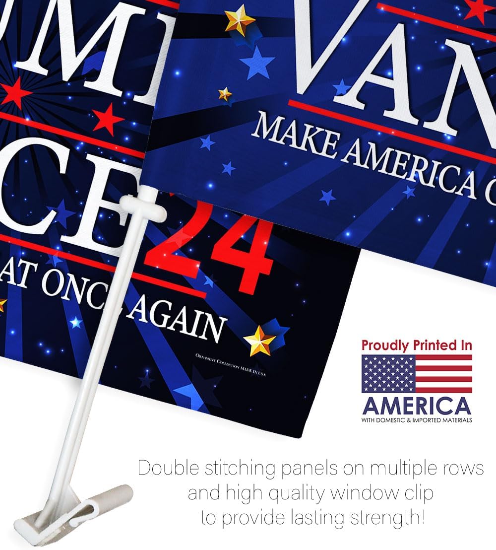 Trump Vance 2024 Flag Flag For Car Red Bandera Para Carros Window Clip Pole Mount Kit Rally Shooting 2024 Poster President 47 Auto Decor MAGA Sign Outdoor Decorations Republican Gift Made In USA