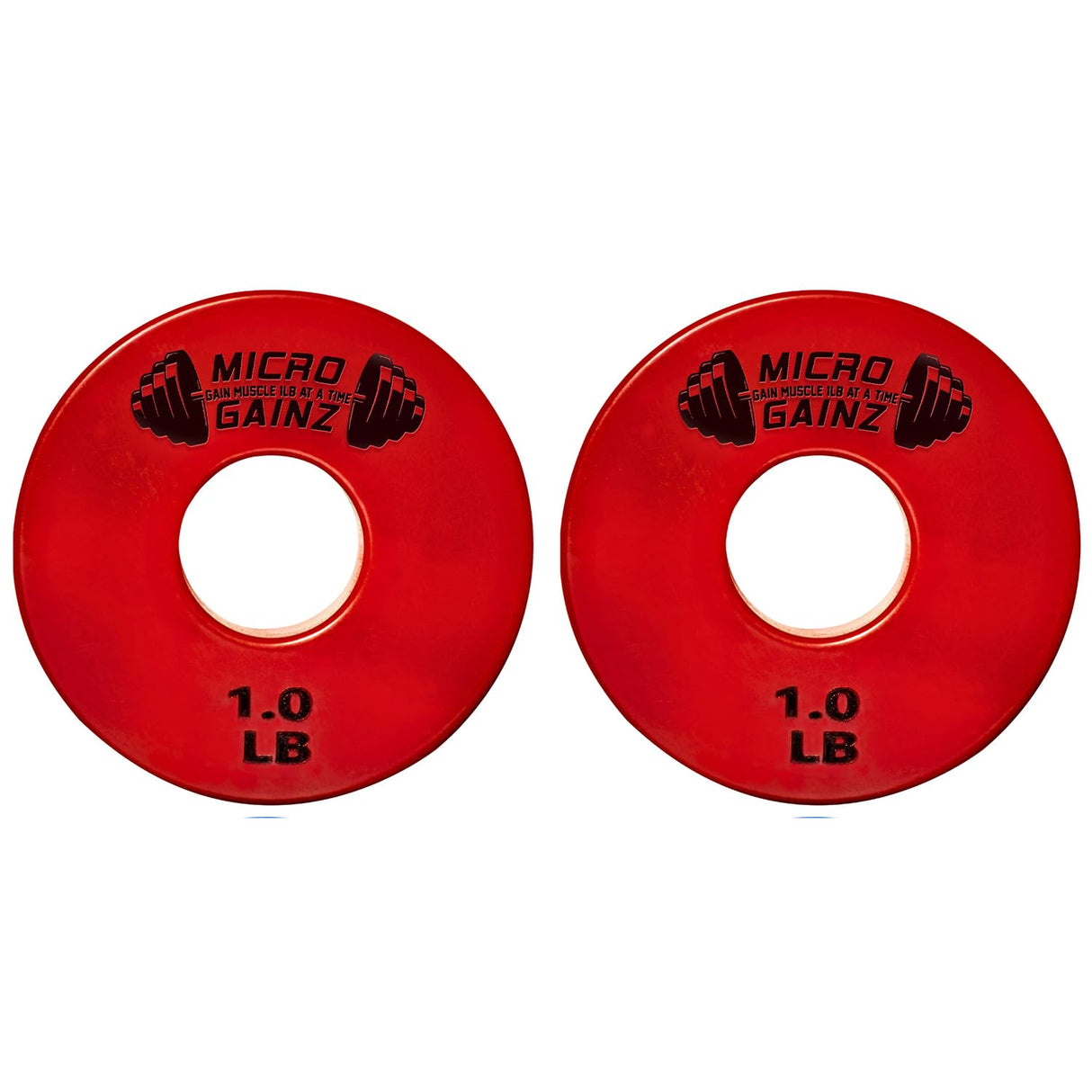 Micro Gainz Standard 1-Inch Center Hole Fractional 2 Pcs Color Weight Plates, Choose (.25LB-1LB) Designed for Standard 1-Inch Dumbbell & Barbell for Strength Training, Made in USA