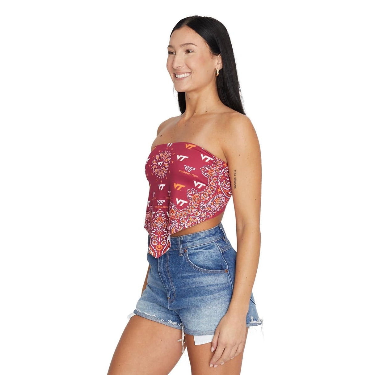 Lojobands Women's Bandana Top Tailgate Outfit College Tank Top Crop Top Made in USA One Size Fits Most