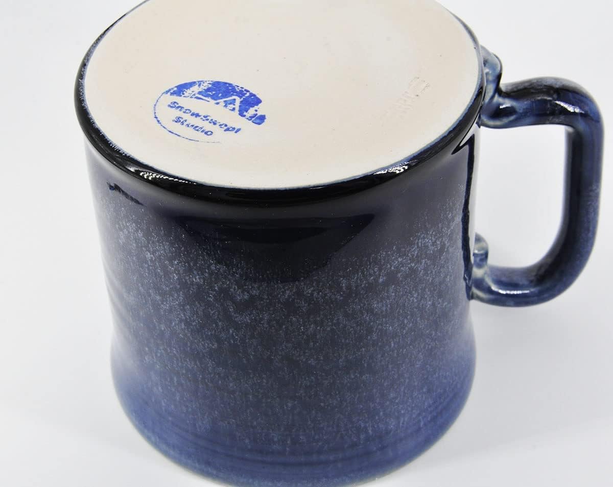 Handmade Ceramic Coffee Mug - Ol' Blue with White Frost 14oz