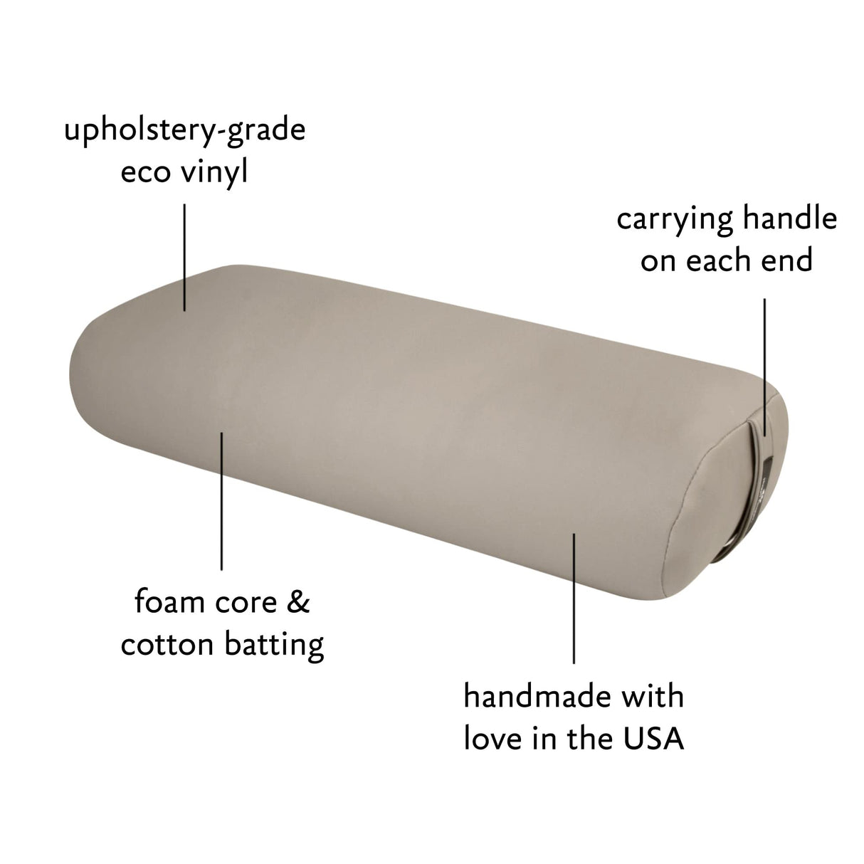 Hugger Mugger Standard Yoga Bolster - Firm, Supportive, Handmade, Durable
