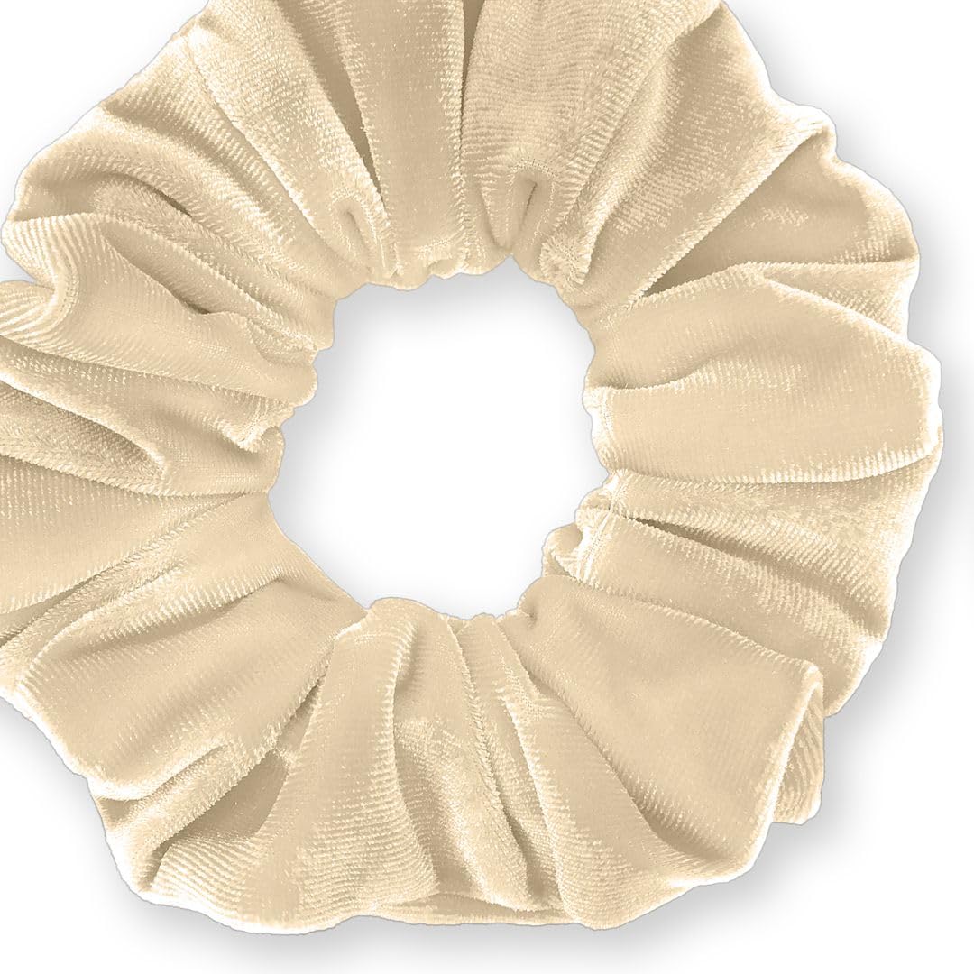 Velvet Scrunchies Premium Plush Soft Ponytail Holder Made in the USA Black