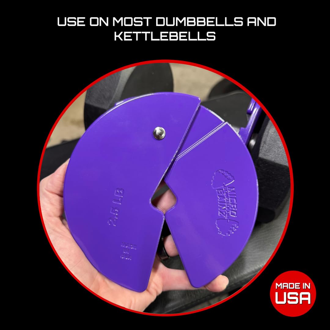 Micro Gainz Dumbbell Fractional 2.5 lb Weight Plate, Ideal for Micro Loading, (Choose Color) 4 Piece Fractional Weight Plates, Designed for Dumbbell Training, Made In USA