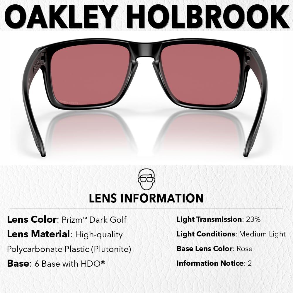 Oakley OO9102 HOLBROOK Square Sunglasses for Men - High Bridge Fit - USA Flag Cleaning Kit and Leash - PREMIUM BUNDLE