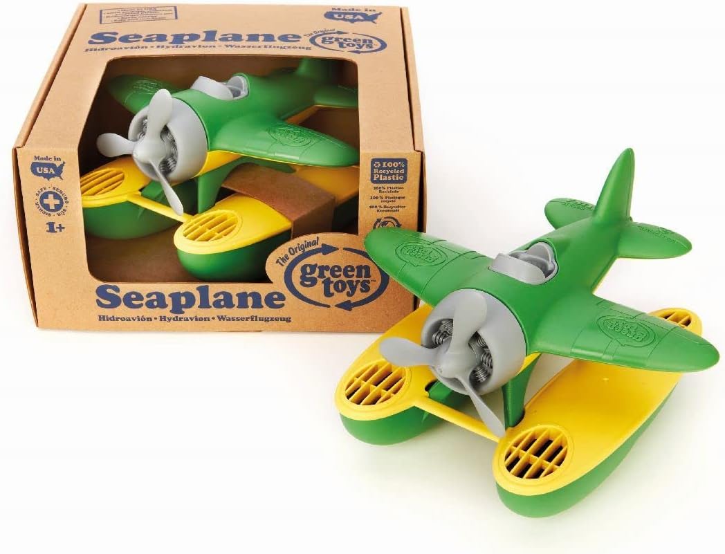 Green Toys Seaplane in Green Color - BPA Free, Phthalate Free Floatplane for Improving Pincers Grip. Toys and Games ,9 x 9.5 x 6 inches