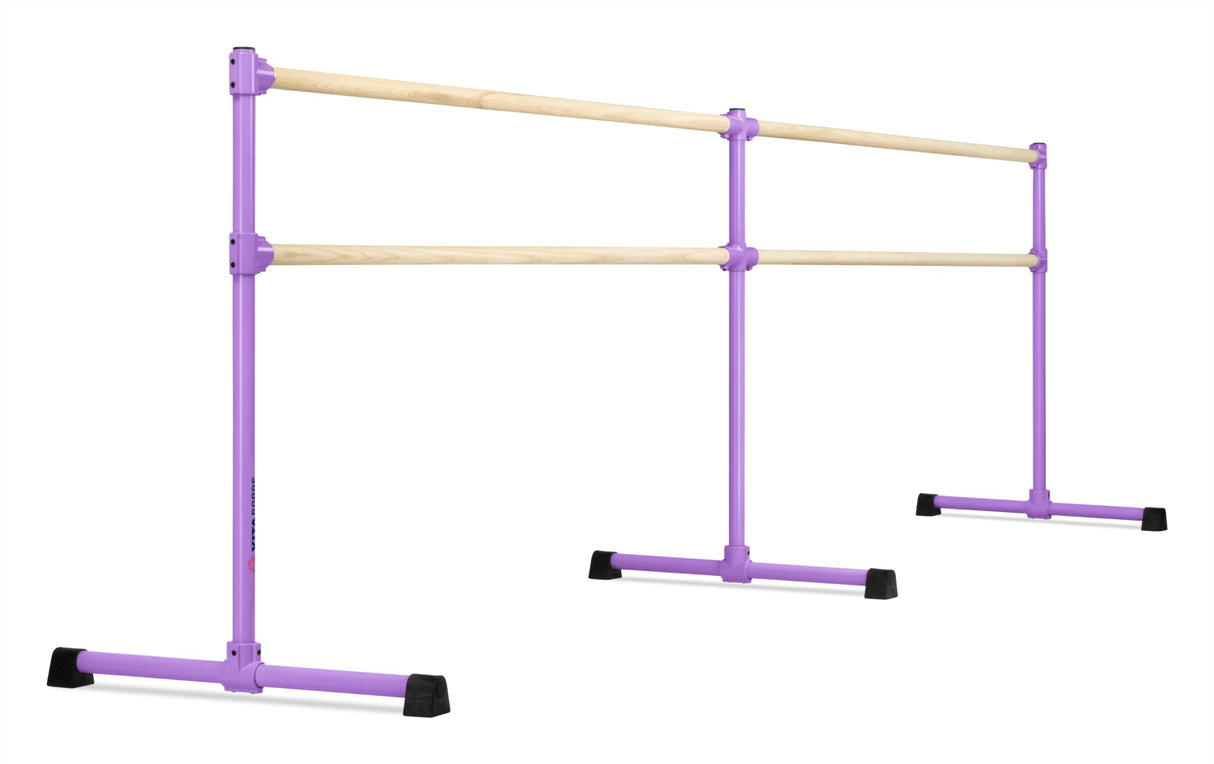 VITA Barre Portable Freestanding Double Ballet Barre, Extreme, Wood | Fixed Height, Made in USA, Home or Gym Exercise Equipment for Kids & Adults | Dance, Fitness, Pilates