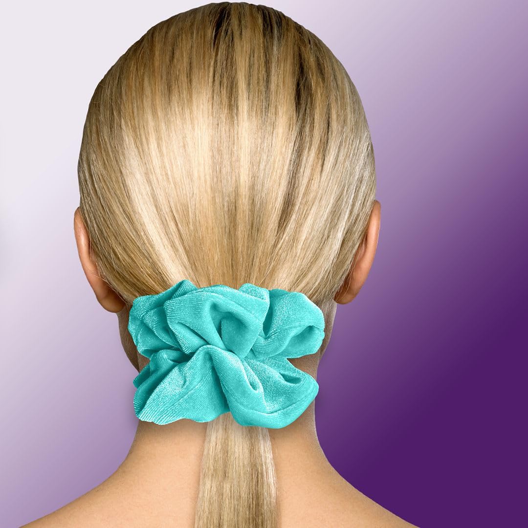 Velvet Scrunchies Jumbo Size Plush Big Ponytail Holders Thick Braided Locked Hair Big Made in the USA Green Pine