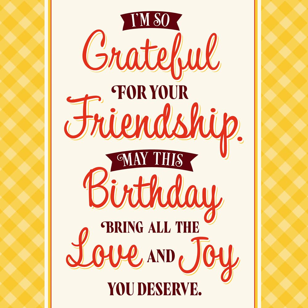 Prime Greetings Friend Birthday Card, Made in America, Eco-Friendly, Thick Card Stock with Premium Envelope 5in x 7.75in, Packaged in Protective Mailer