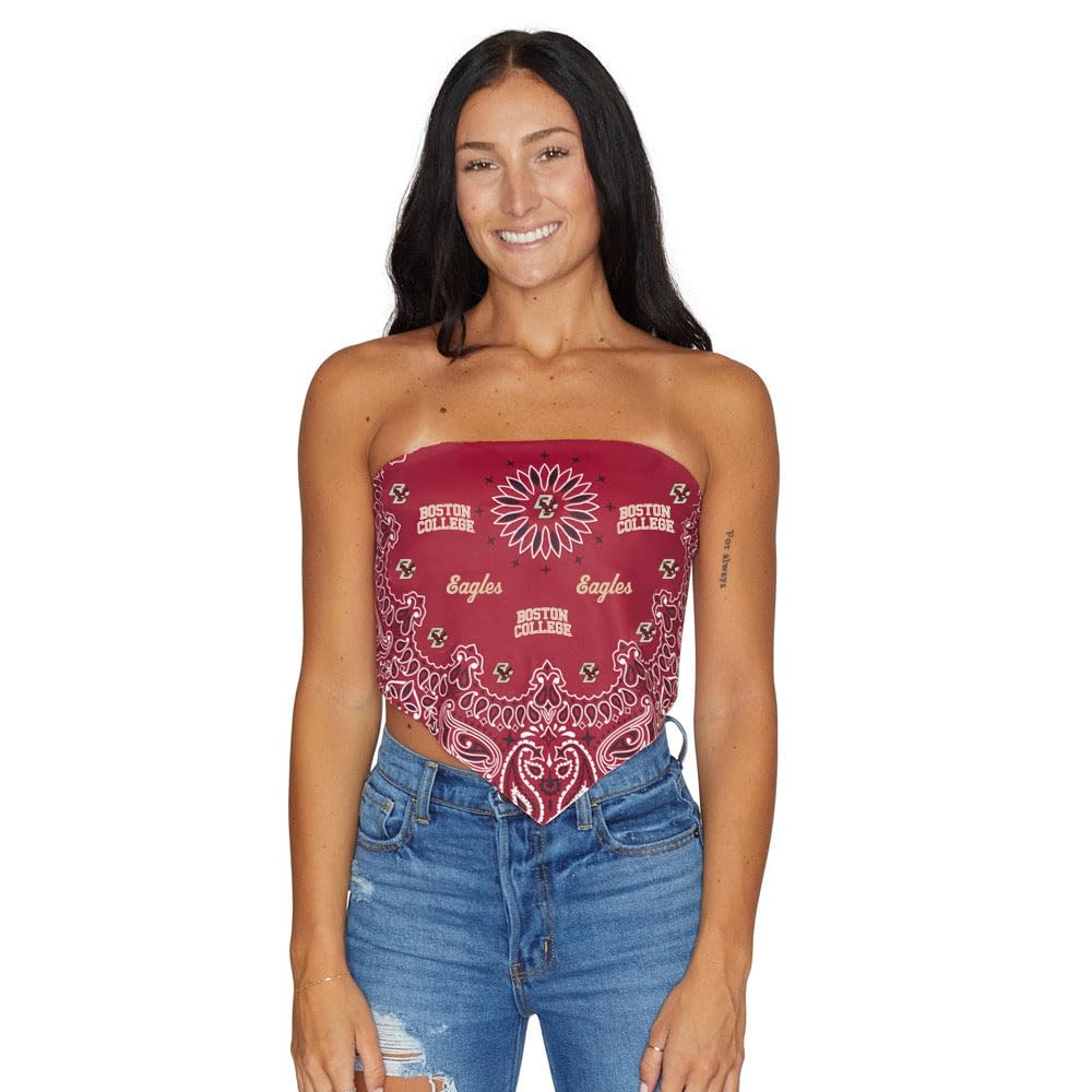 Lojobands Women's Bandana Top Tailgate Outfit College Tank Top Crop Top Made in USA One Size Fits Most