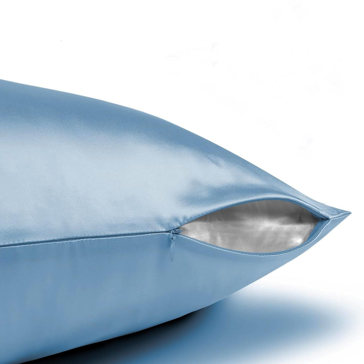 Silk Pillow Cases with Zipper Made in USA-Organic 19 Momme Mulberry Silk Pillowcase for Hair and Skin-6A Grade, Dark Grey, Anti Wrinkle, Anti Acne (Slate Grey 2 Pack, Queen 20''x30'')