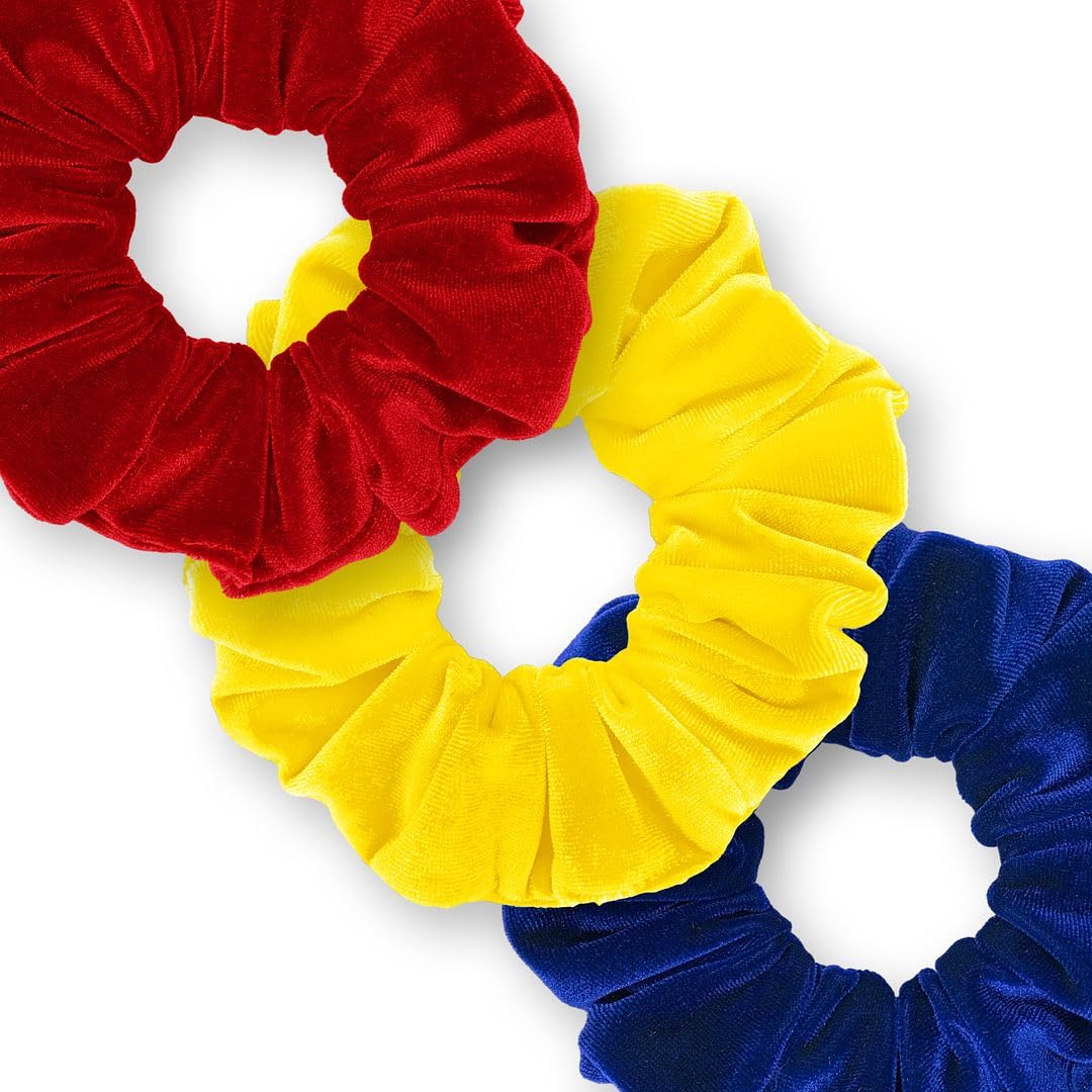 Velvet Scrunchies 3-Pack Gift Set Premium Plush Ponytail Holder Made in the USA Burgundy Forest Black