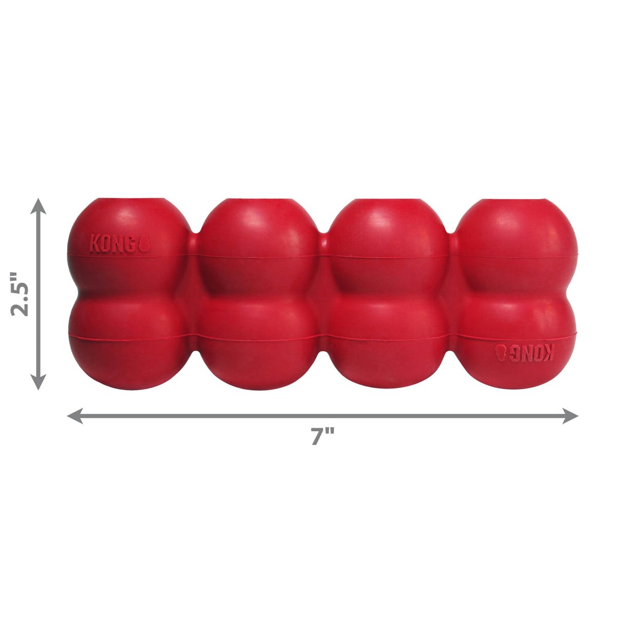 KONG Goodie Ribbon - Stuffable Natural Rubber Dog Toy - with Four Fillable Goodie Grippers for Enrichment Play - Bone-Shaped Chew Toy - for Small Dogs