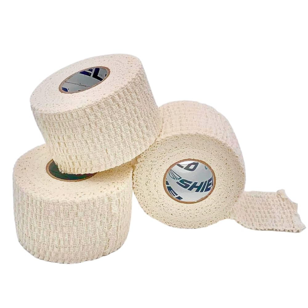 SHIELD | Weightlifting Tape - Made in USA, Hook Grip, Cross-Training, WOD Grip Tape 3-Pack– Durable, Non-Slip, Comfortable Stretchy Athletic Tape – Thumb, Wrist, Finger Protection (Pink)