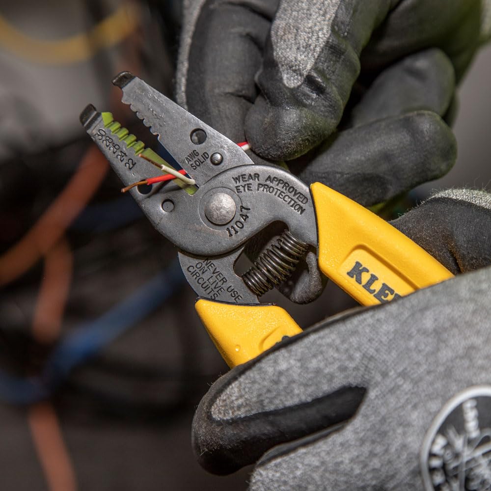 Klein Tools 11047 Wire Stripper / Cutter, Made in USA, Compact, Lightweight, Hardened Steel, Precision Ground, for Stranded and Solid Wires