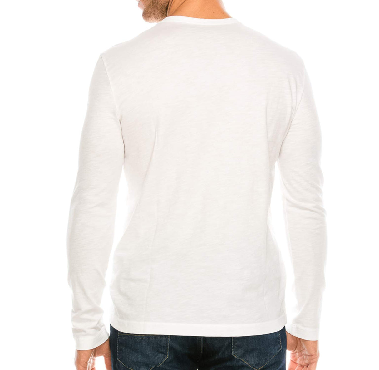 YURO-K Men's Binded Neck Premium Tri-Blend Classic Long Sleeve Crew Neck T-Shirt S-XX Large
