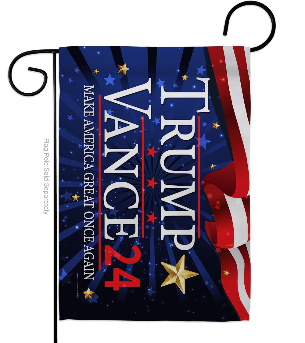 Trump Vance Flag Yard Sign Wall Art Lawn Home Tapestry Patio Poster Rally Shooting 2024 President 47 MAGA Garden Patriotic Outdoor Decorations, Republican Gift Made in USA