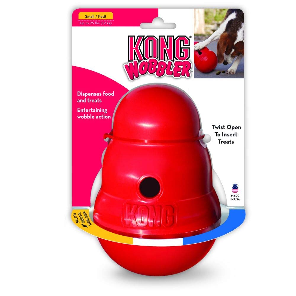 KONG Wobbler - Interactive Dog Toy for Treat Dispensing - Dog Slow Feeder for Healthy Eating - for Medium/Large Dogs