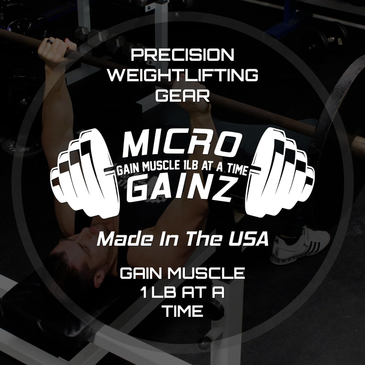Micro Gainz Olympic Kilogram Fractional Weight Plate Set of 4 Steel Plates- (2-.25KG, 2-.50KG) Plates -Designed for Olympic Barbells, Used for Strength Training and Micro Loading, Made in USA