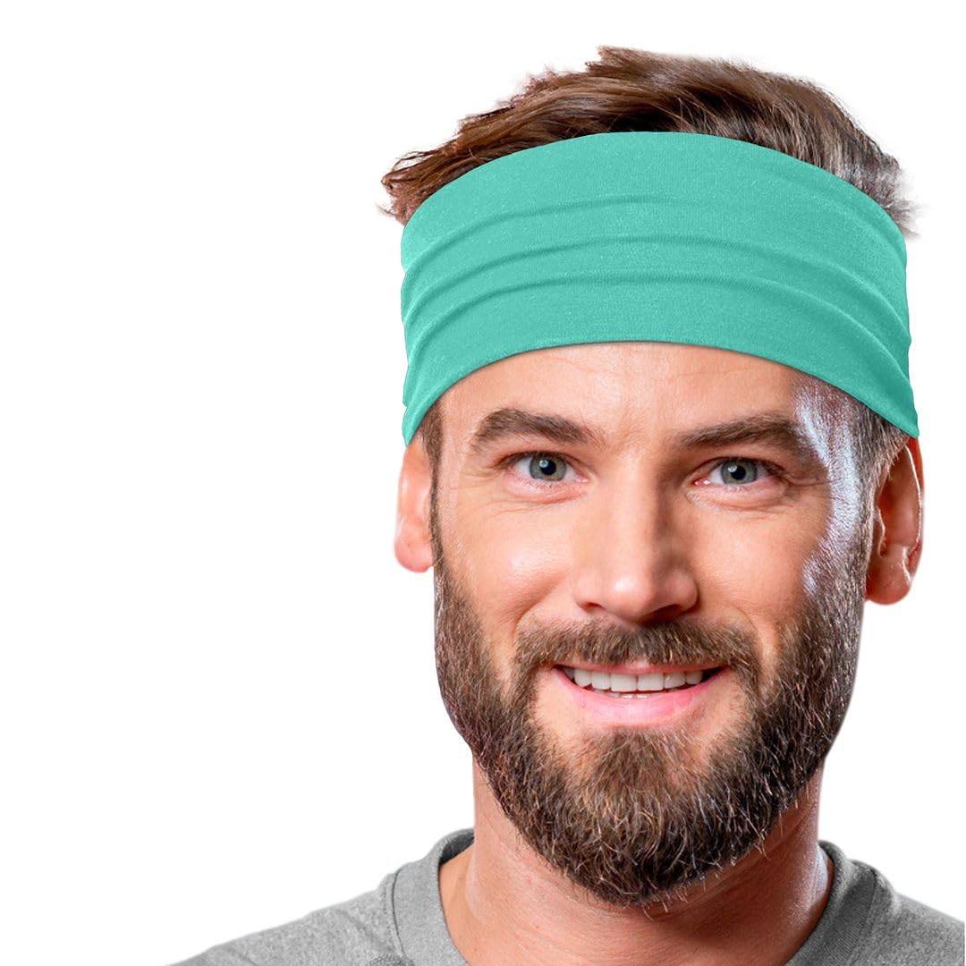 Men's Cotton Headbands Sweatbands 5" Wide Sports Fitness Yoga Fashion Made in USA