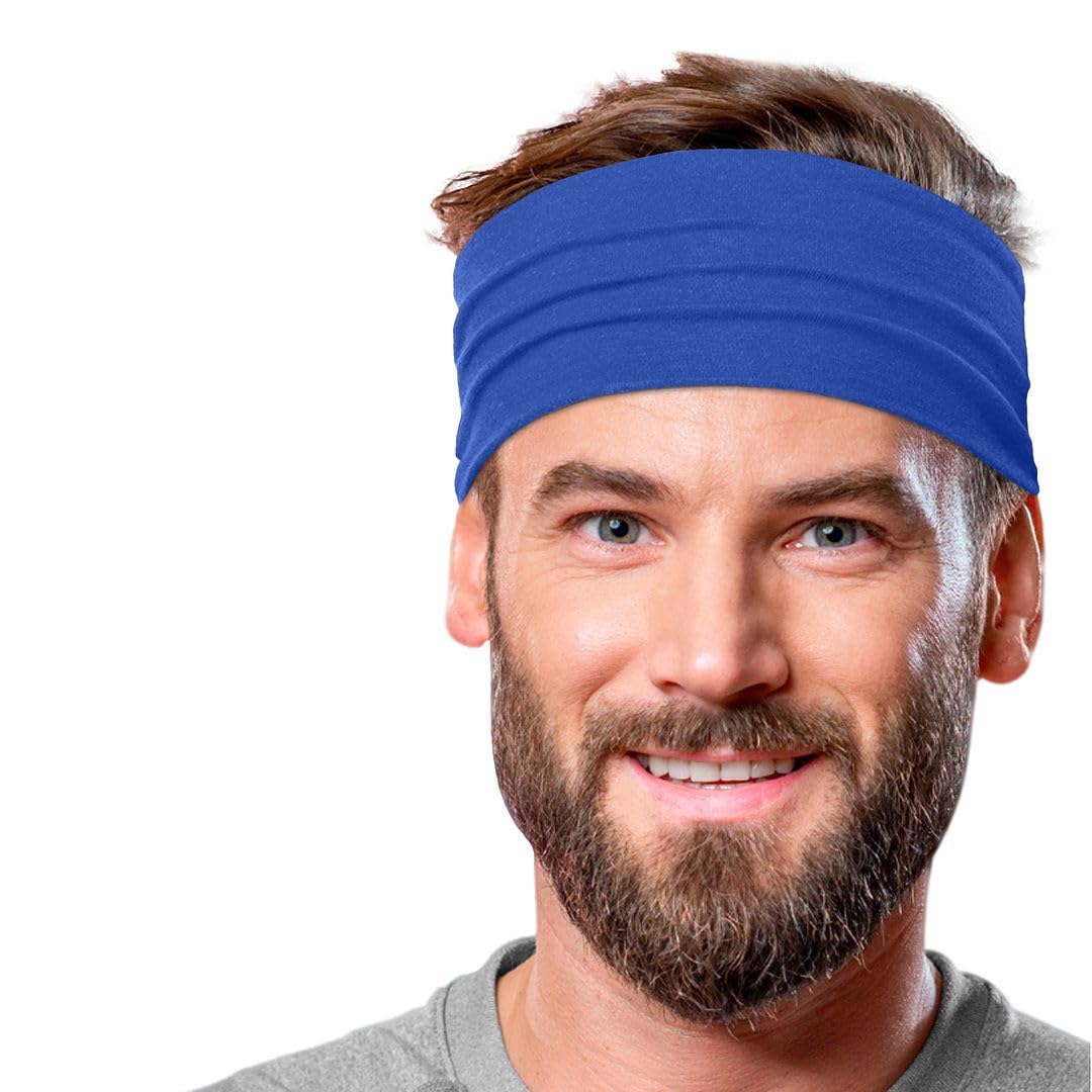 Men's Cotton Headbands Sweatbands 5" Wide Sports Fitness Yoga Fashion Made in USA