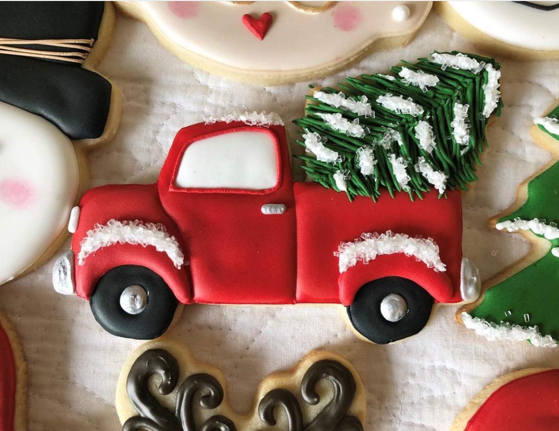 Extra Large Vintage Pickup Truck with Christmas Tree Cookie Cutter, 5" Made in USA by Ann Clark