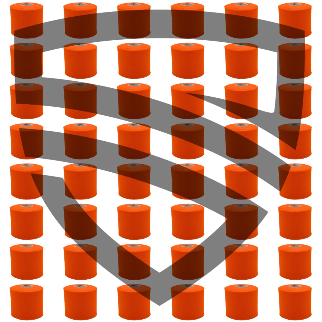 Shield Athletic Underwrap | Bulk Case 48 Rolls of PreWrap, Hair Tie, Headband, Patellar Support, Pre-Wrap Athletic Tape, 2.75" X 30 SYards, Foam Barrier Skin Protection, Flexible, Breathable Red