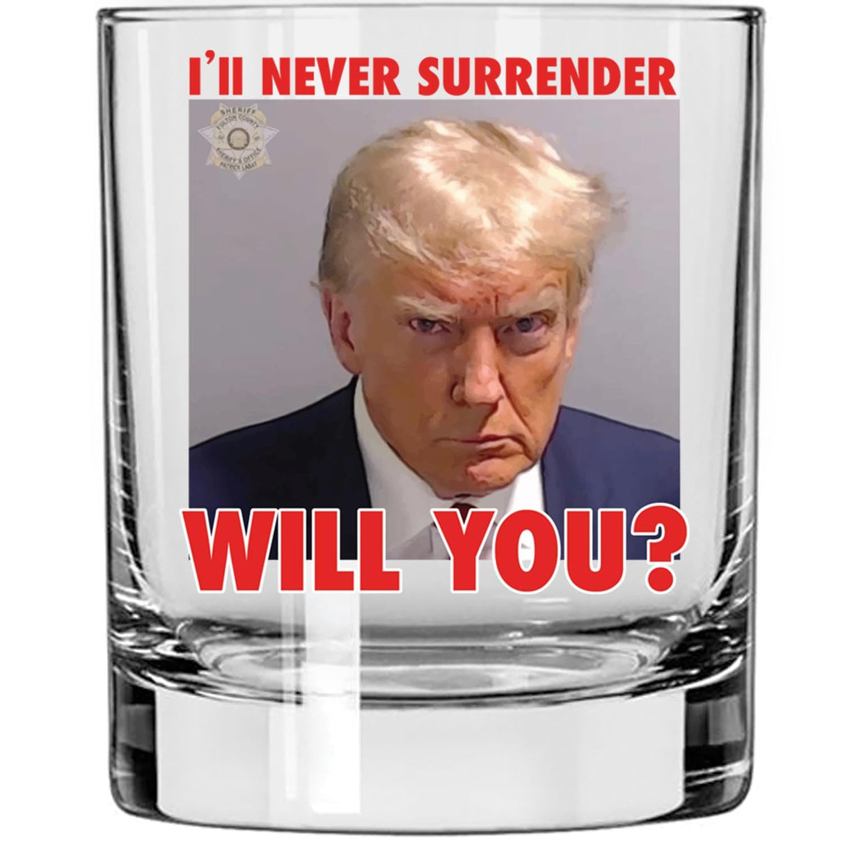 Trump Mugshot Shot Glass | Trump Lovers Gift | Gift for Him - Set of 4 (2 oz)